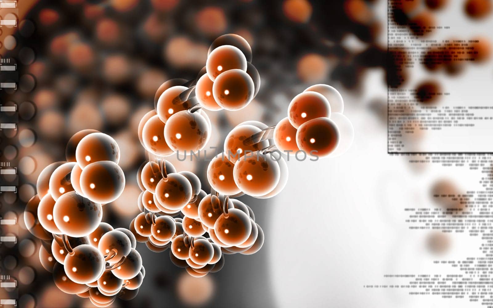 Digital illustration DNA structure in colour background