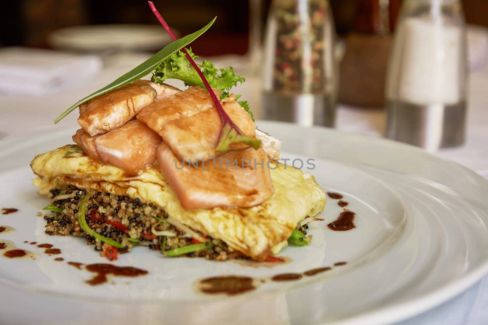 Traditional Peruvian Fish Trucha Served in a Restaurant.