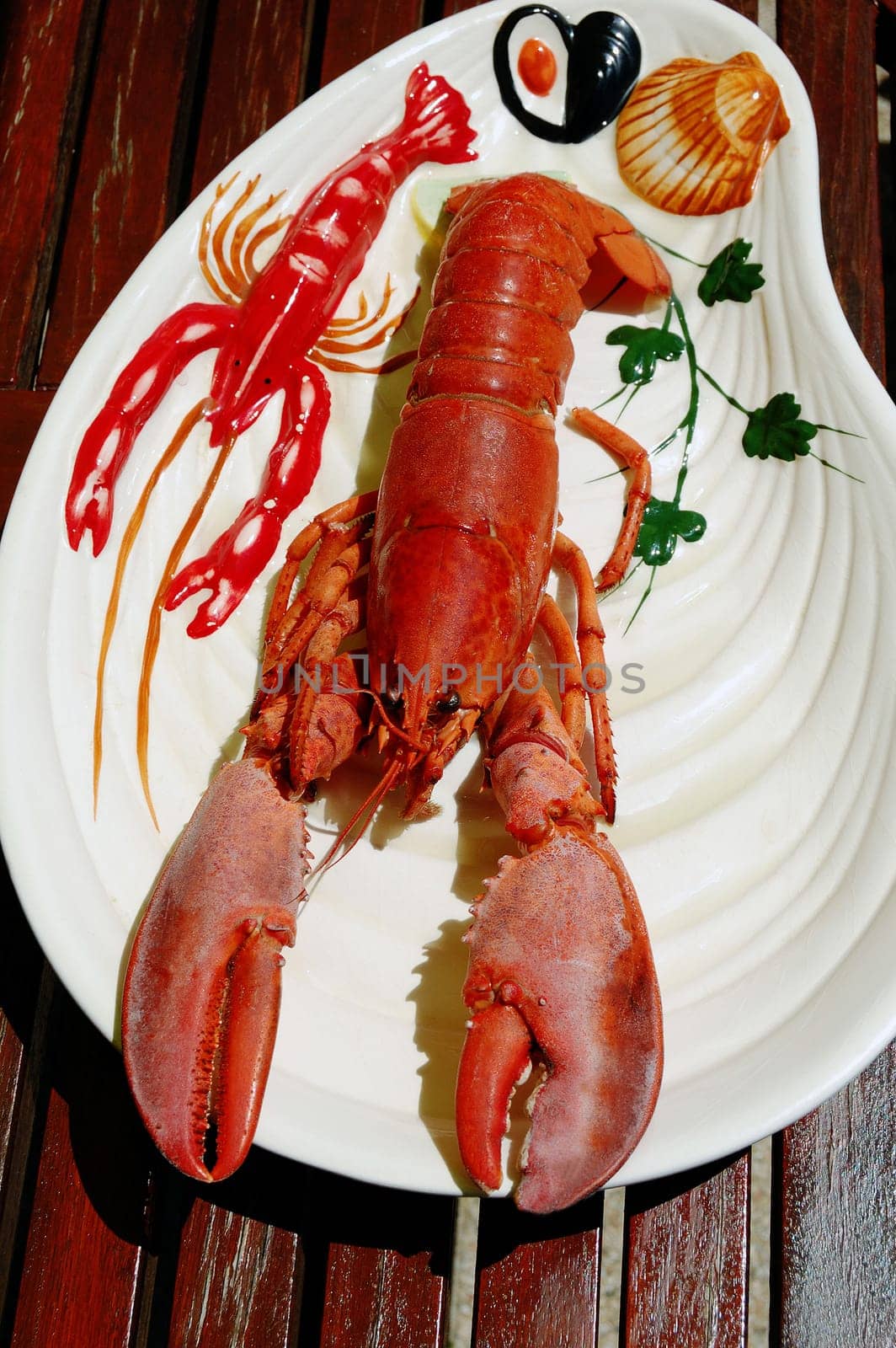 Plate with lobster
