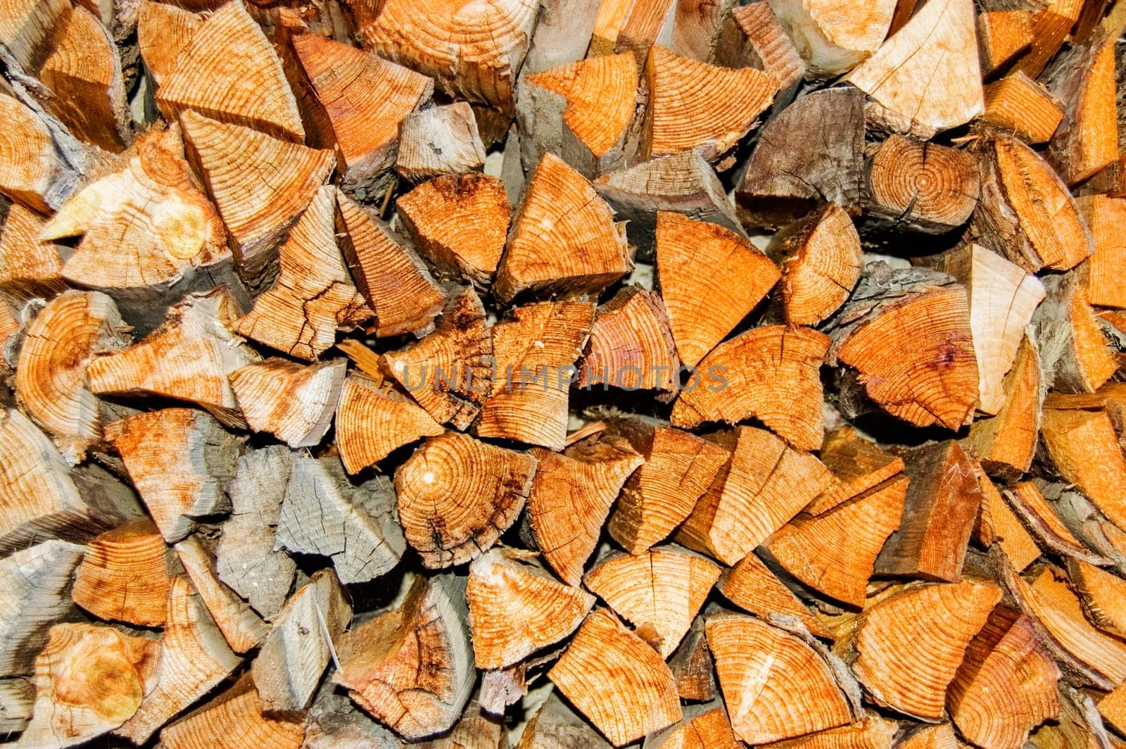 Stack of wood for fireplace