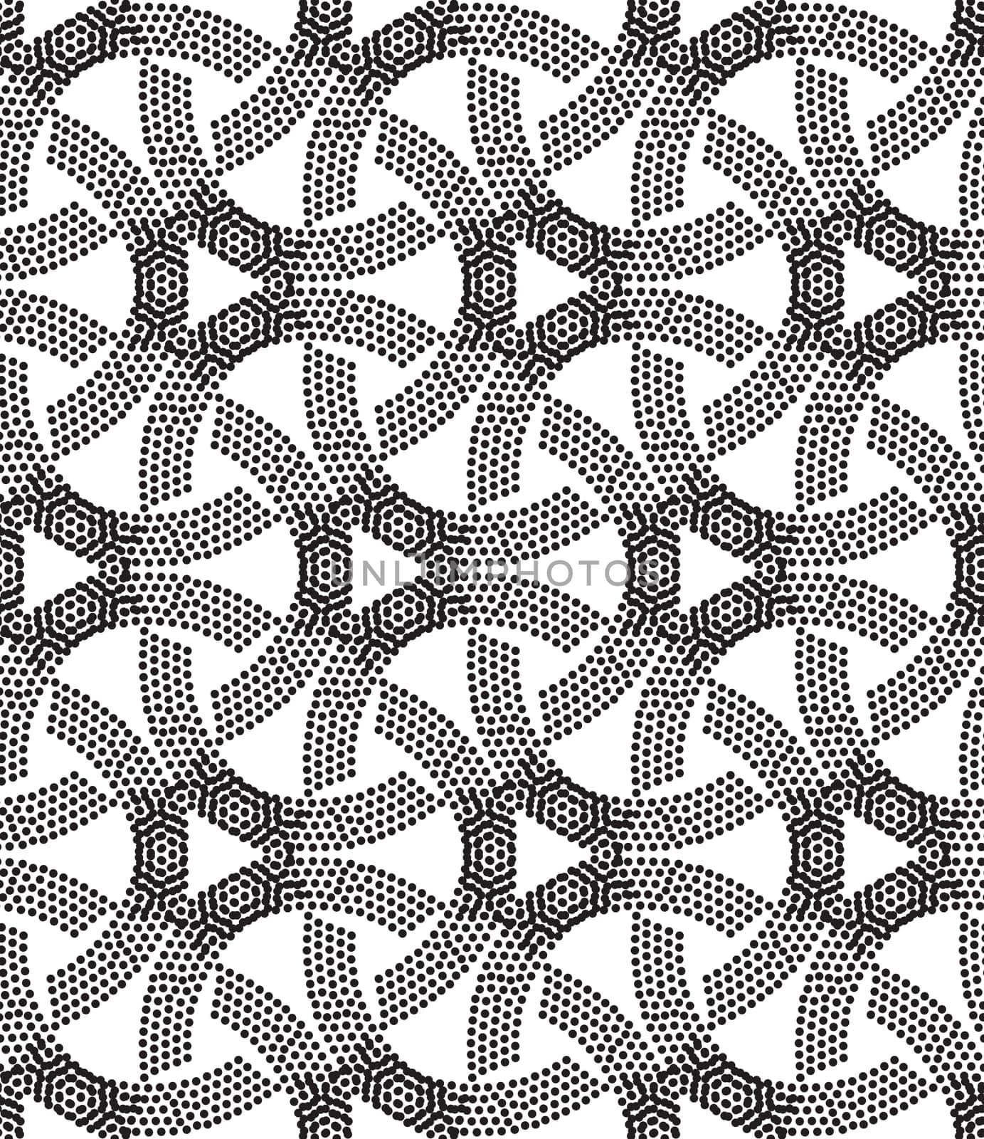 Vector universal different geometric seamless pattern. Endless texture can be used for wrapping wallpaper, pattern fills, web background, surface textures Abstract circles halftone design, pointillism