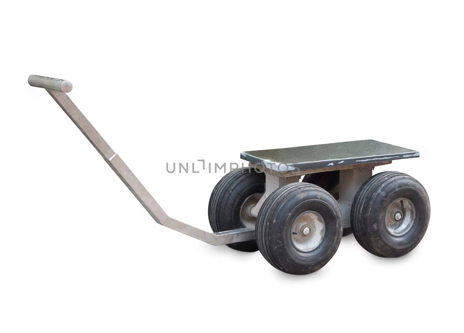 Lateral view of a small load cart for stone setters insulated on white.