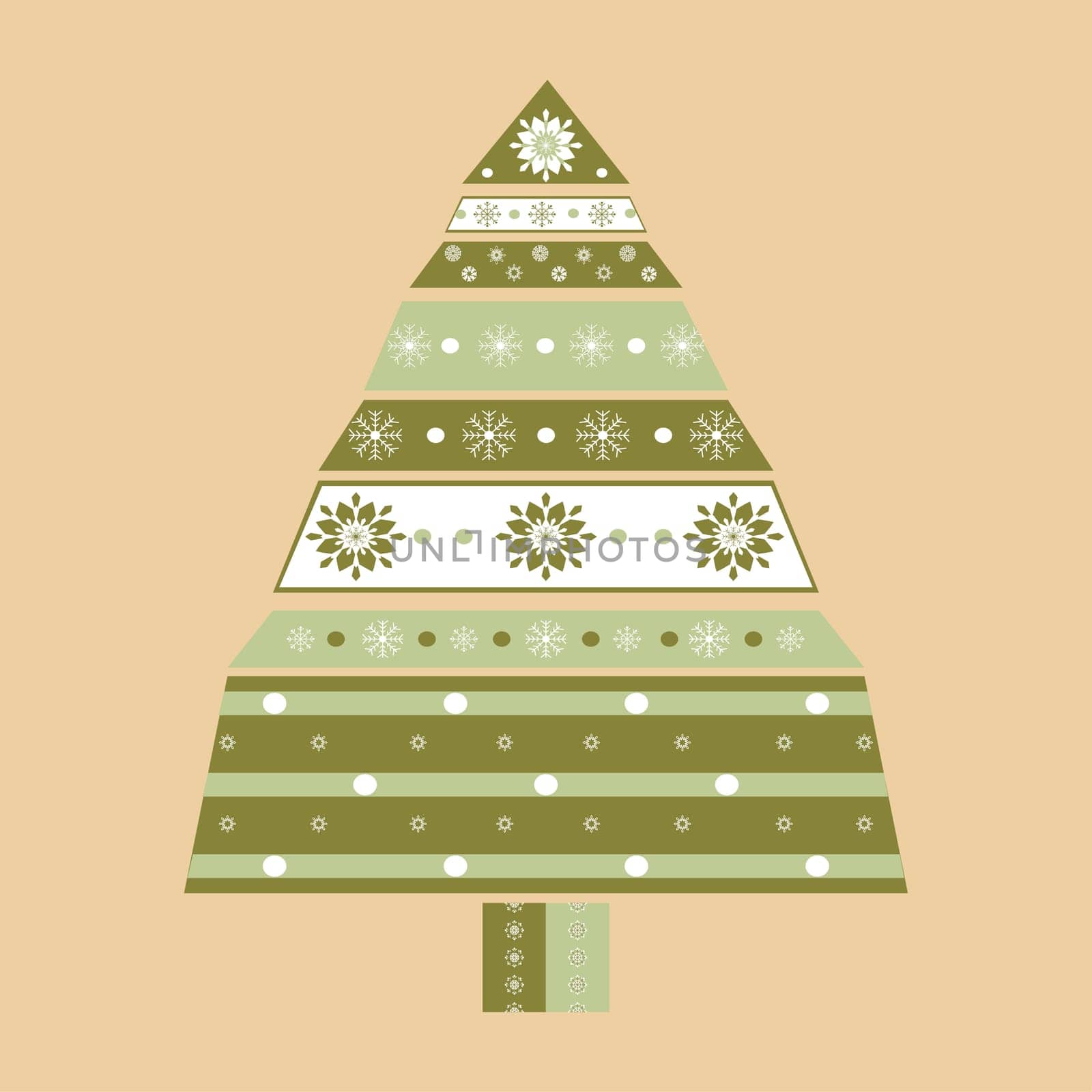 Christmas tree card background. New year vector illustration.