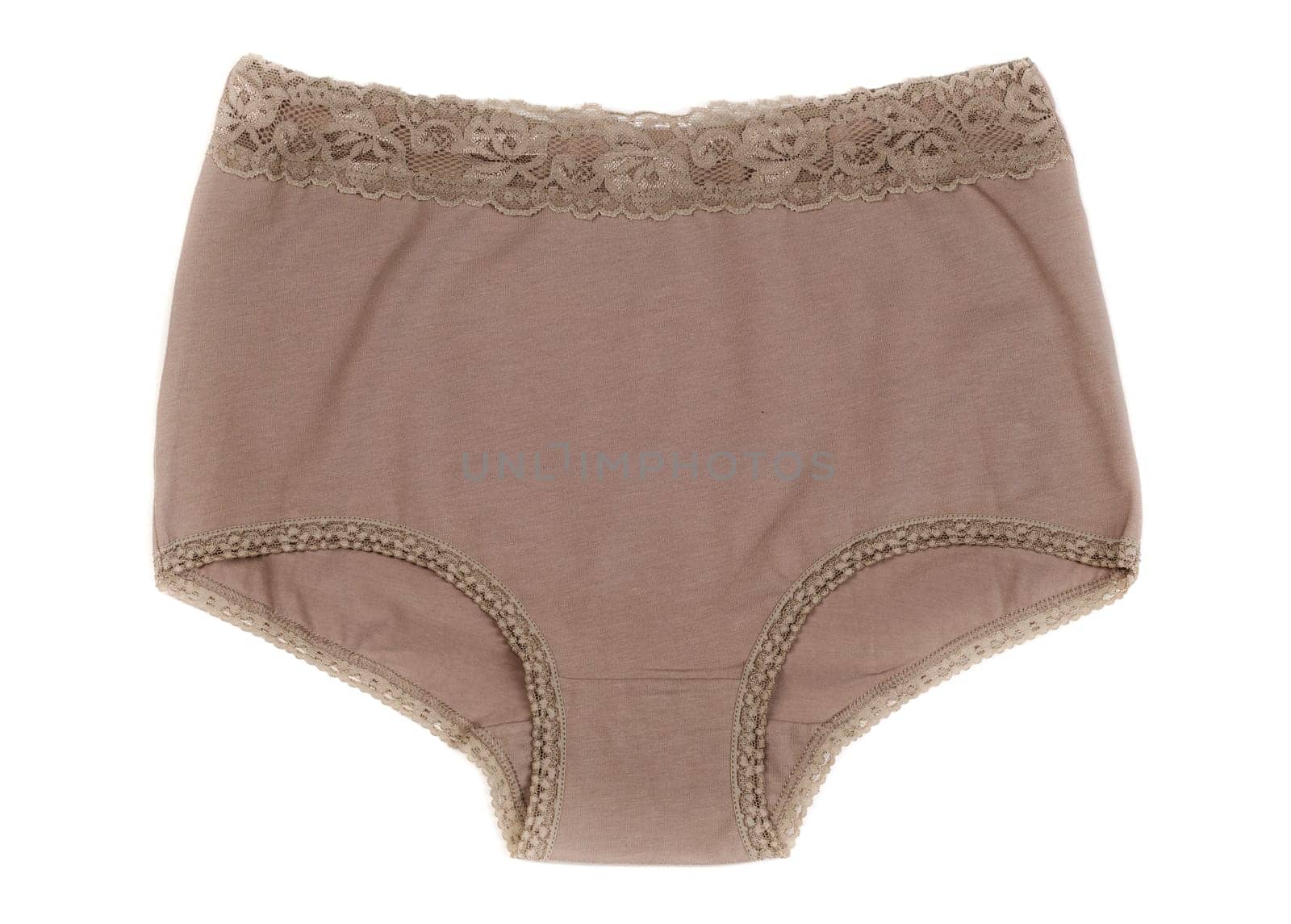 Beige Cotton panties. Isolate on white background.