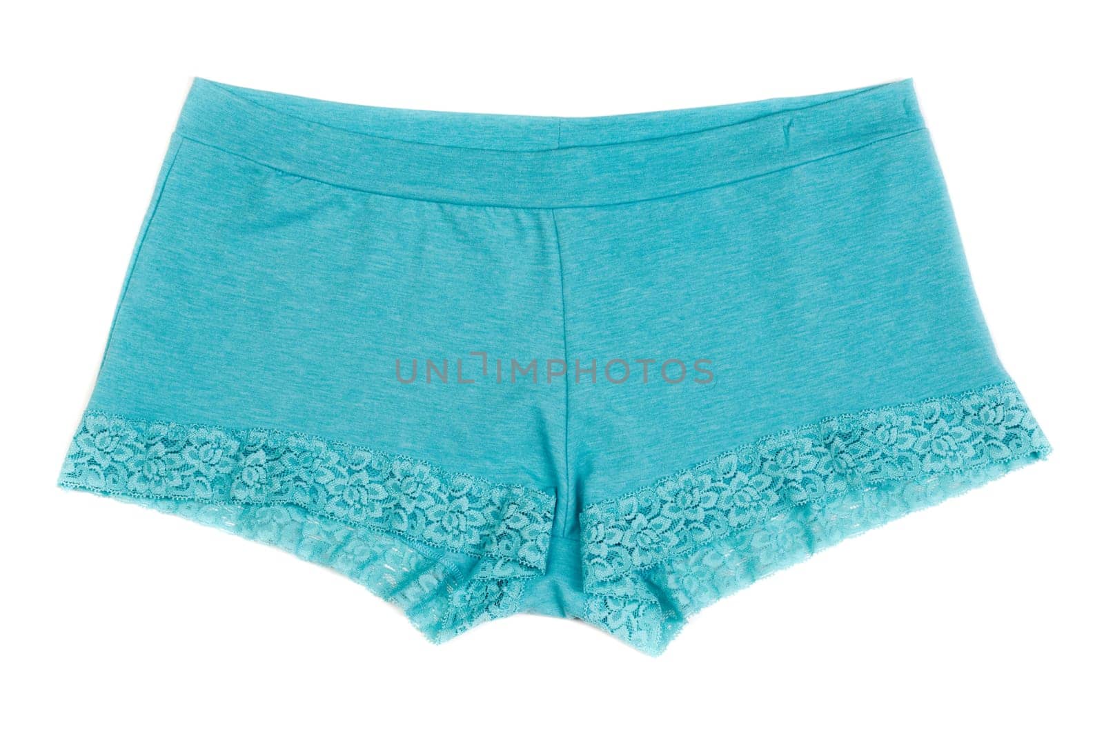 Blue women's panties. Isolate on white background.