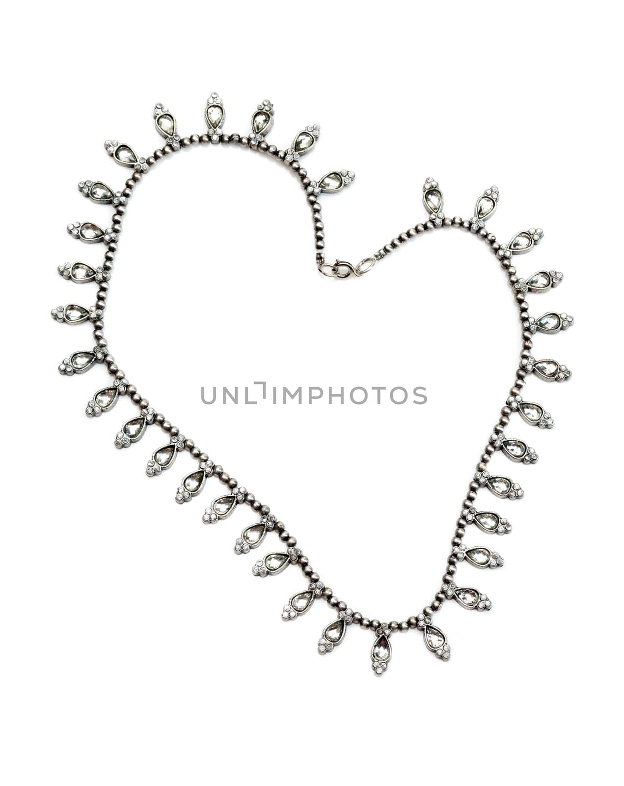 Necklace with stones. Isolate on white background.
