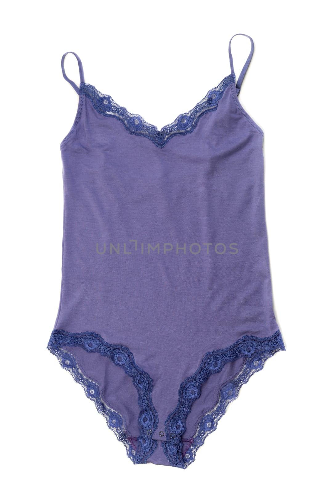 Purple female combination with lace. Isolate on white.