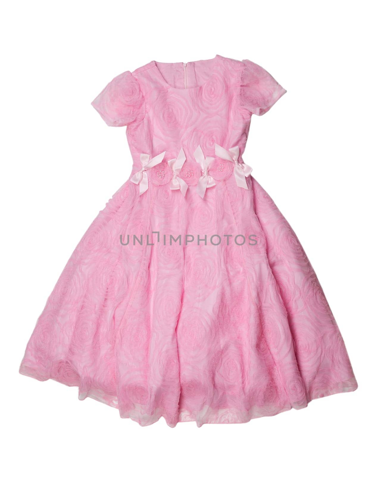 Children's fancy pink dress. Isolate on white.