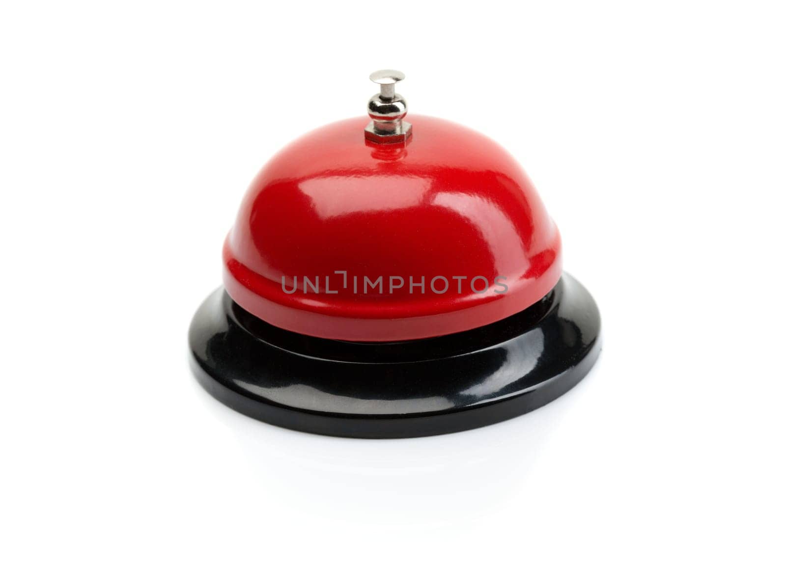 Red and black Service bell ring on a white background.