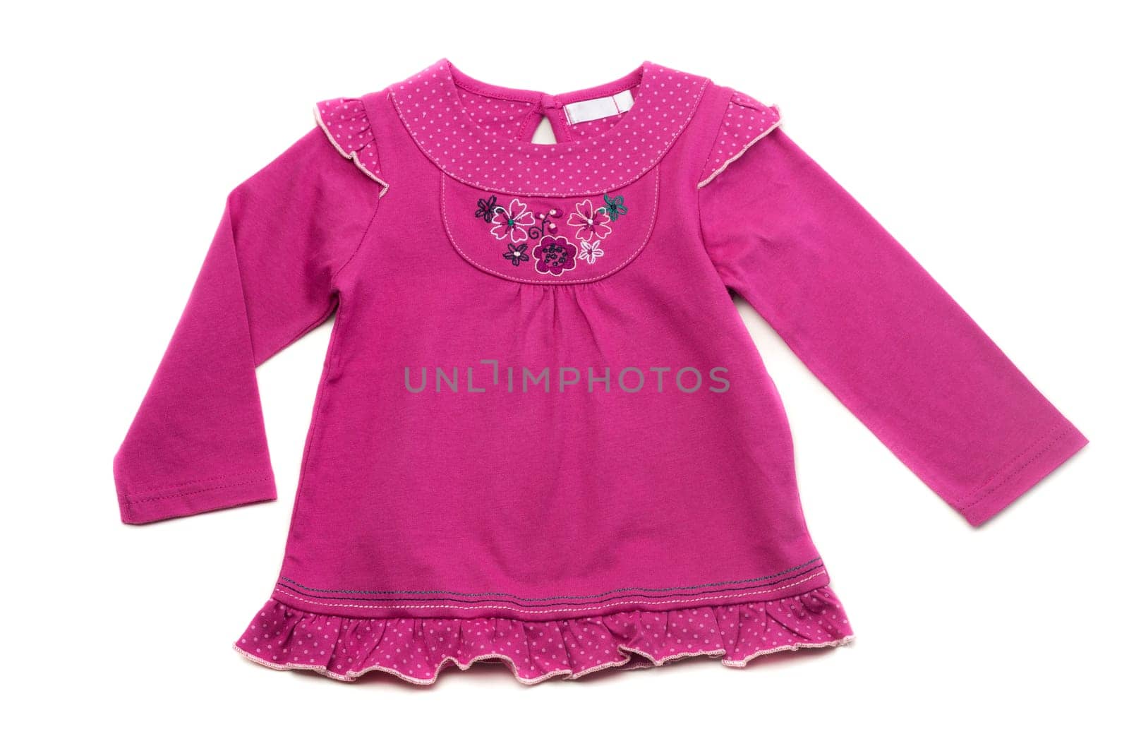 Children's fancy pink dress. Isolate on white.