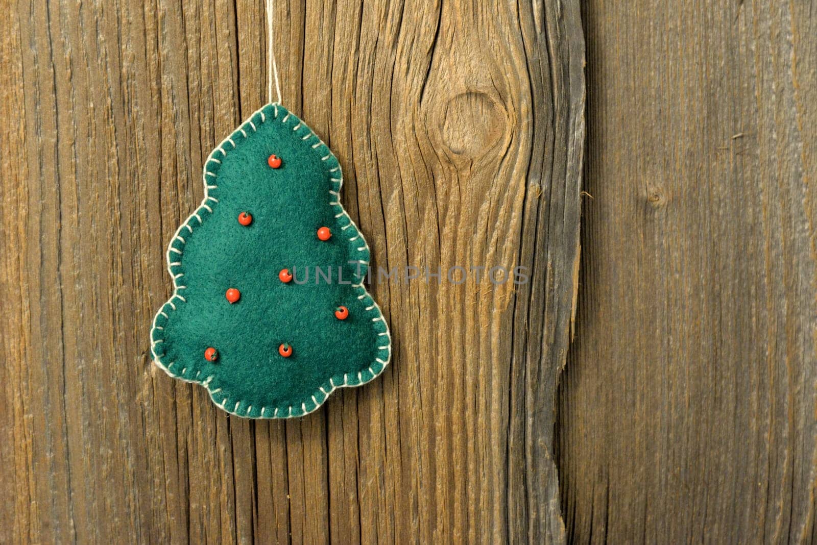 Christmas wooden background with tree and boots banner