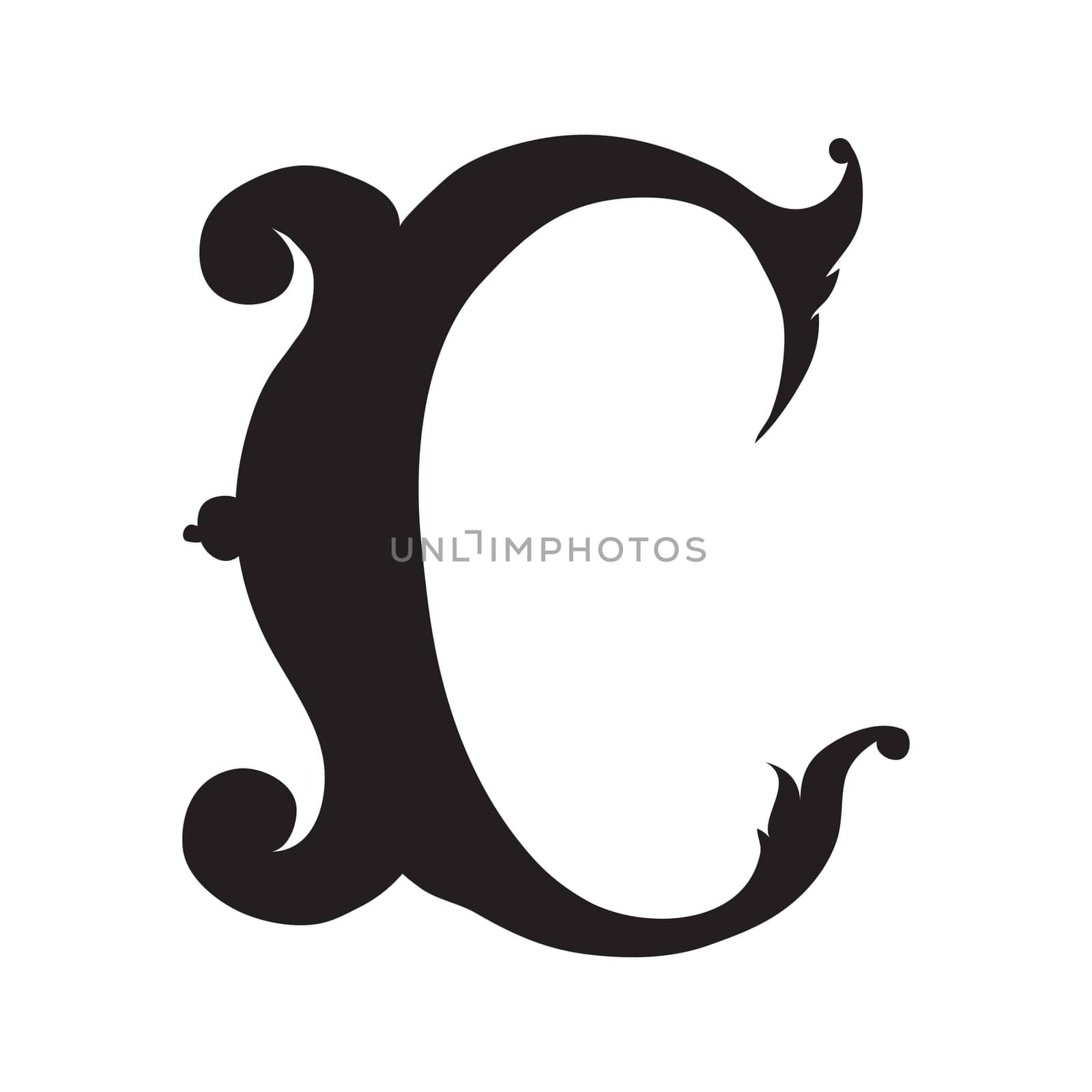 Decorative hand-painted letter in ancient style