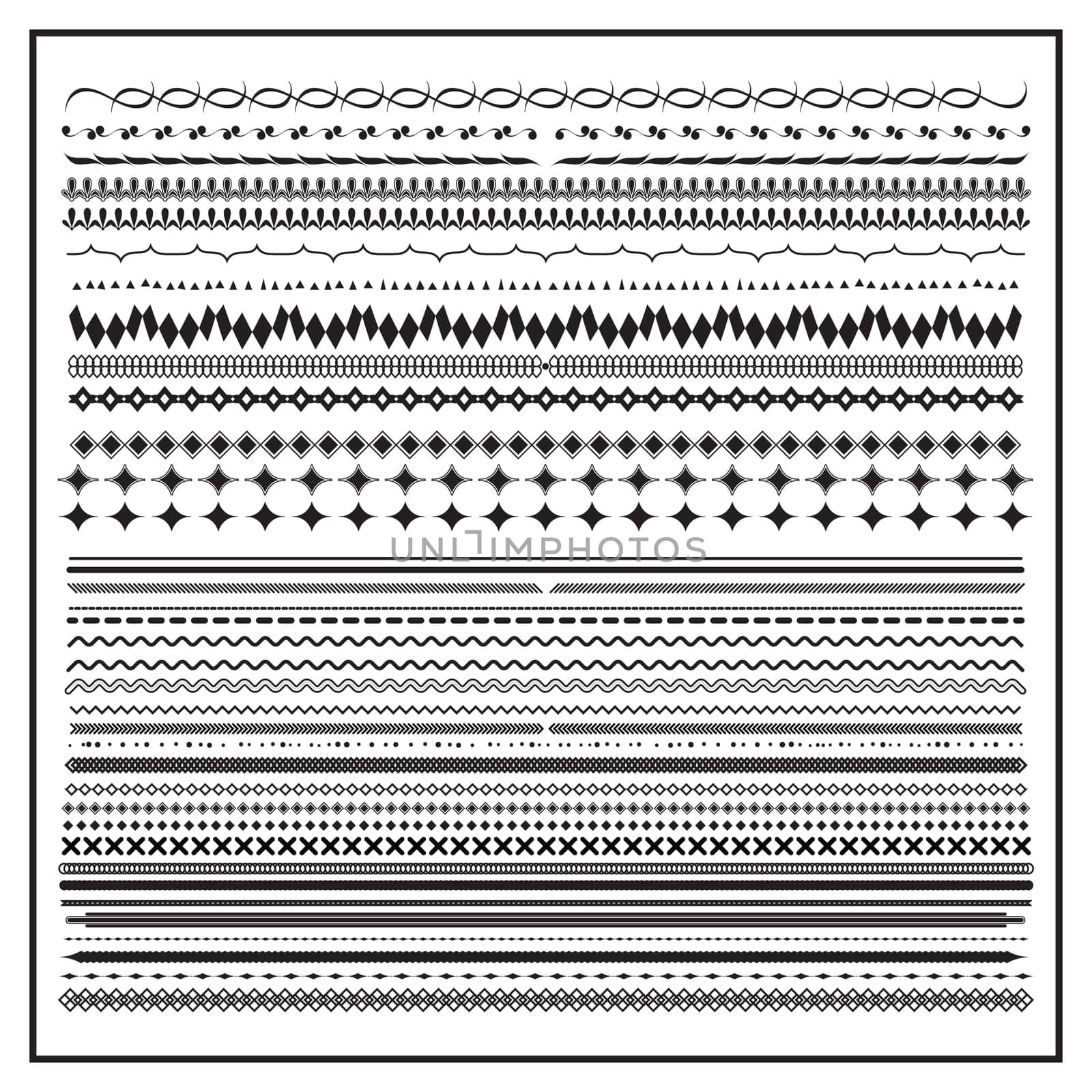 Calligraphic lines dividers and  design elements