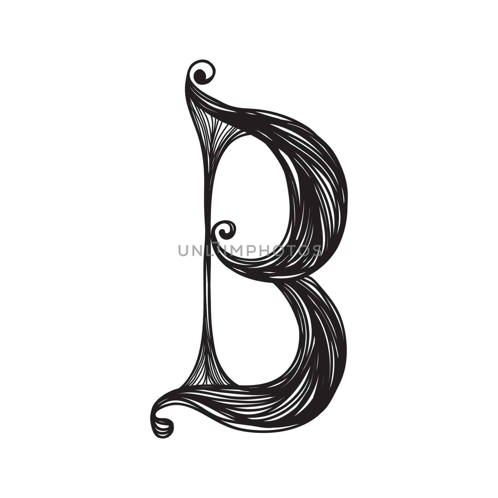 Decorative hand-painted letter in ancient style