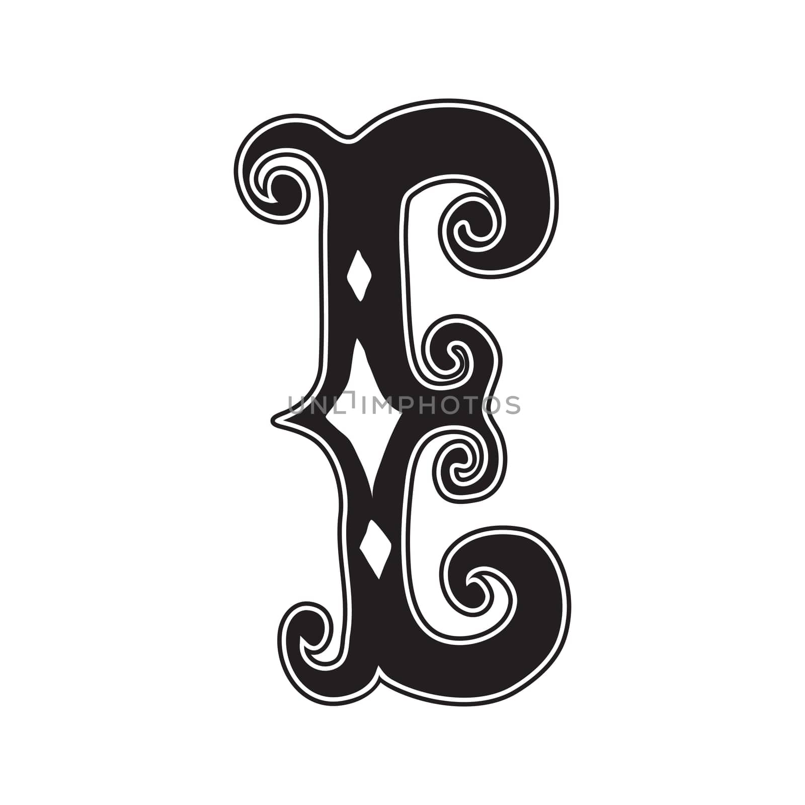 Decorative hand-painted letter in ancient style