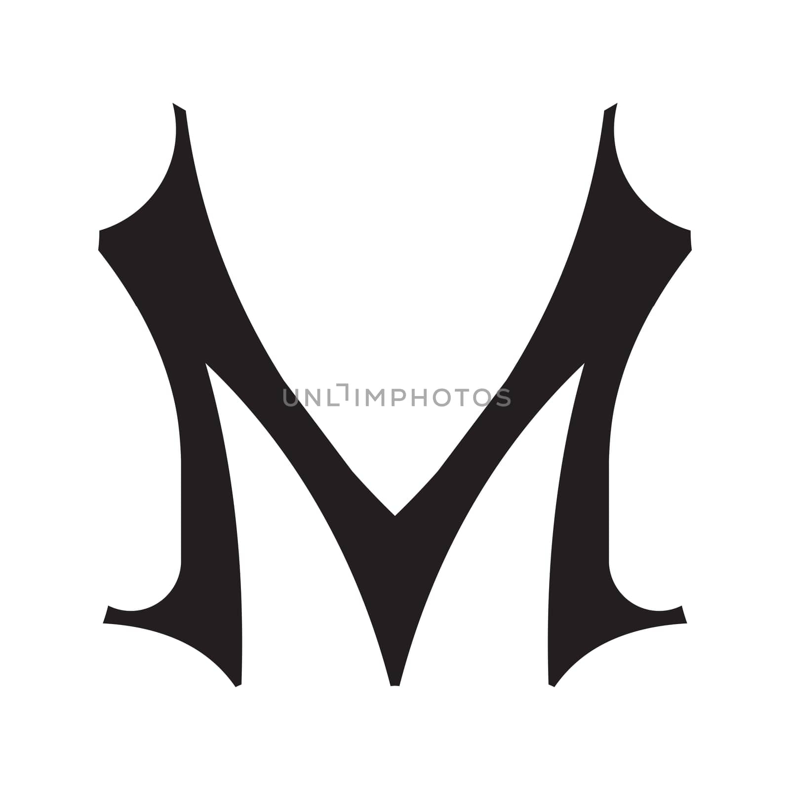 Decorative hand-painted letter in ancient style