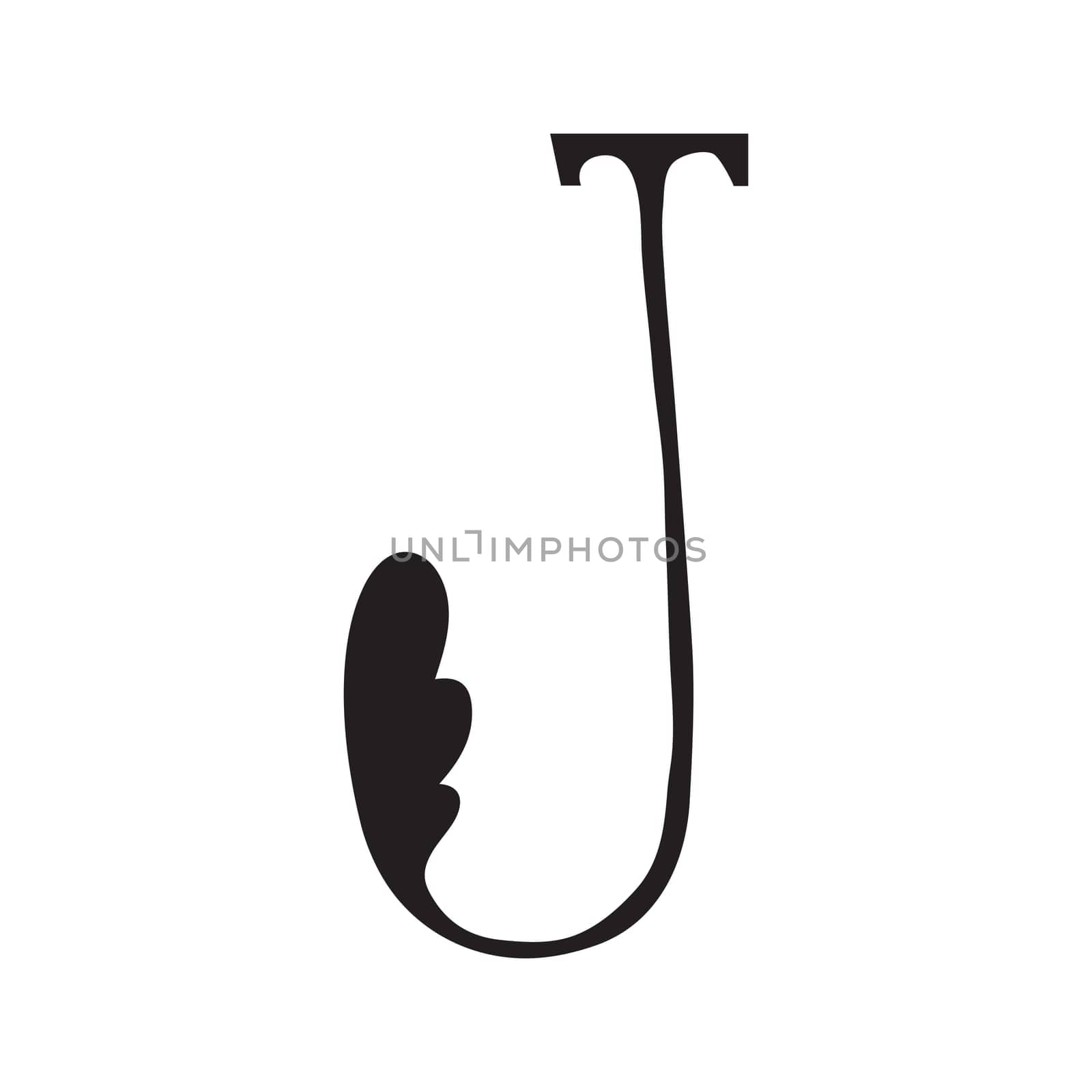 Decorative hand-painted letter in ancient style