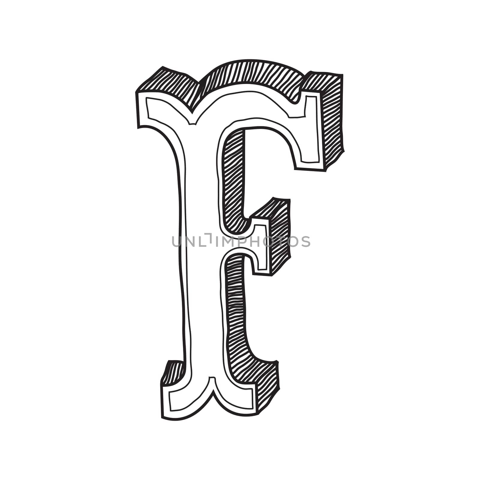 Decorative hand-painted letter in ancient style
