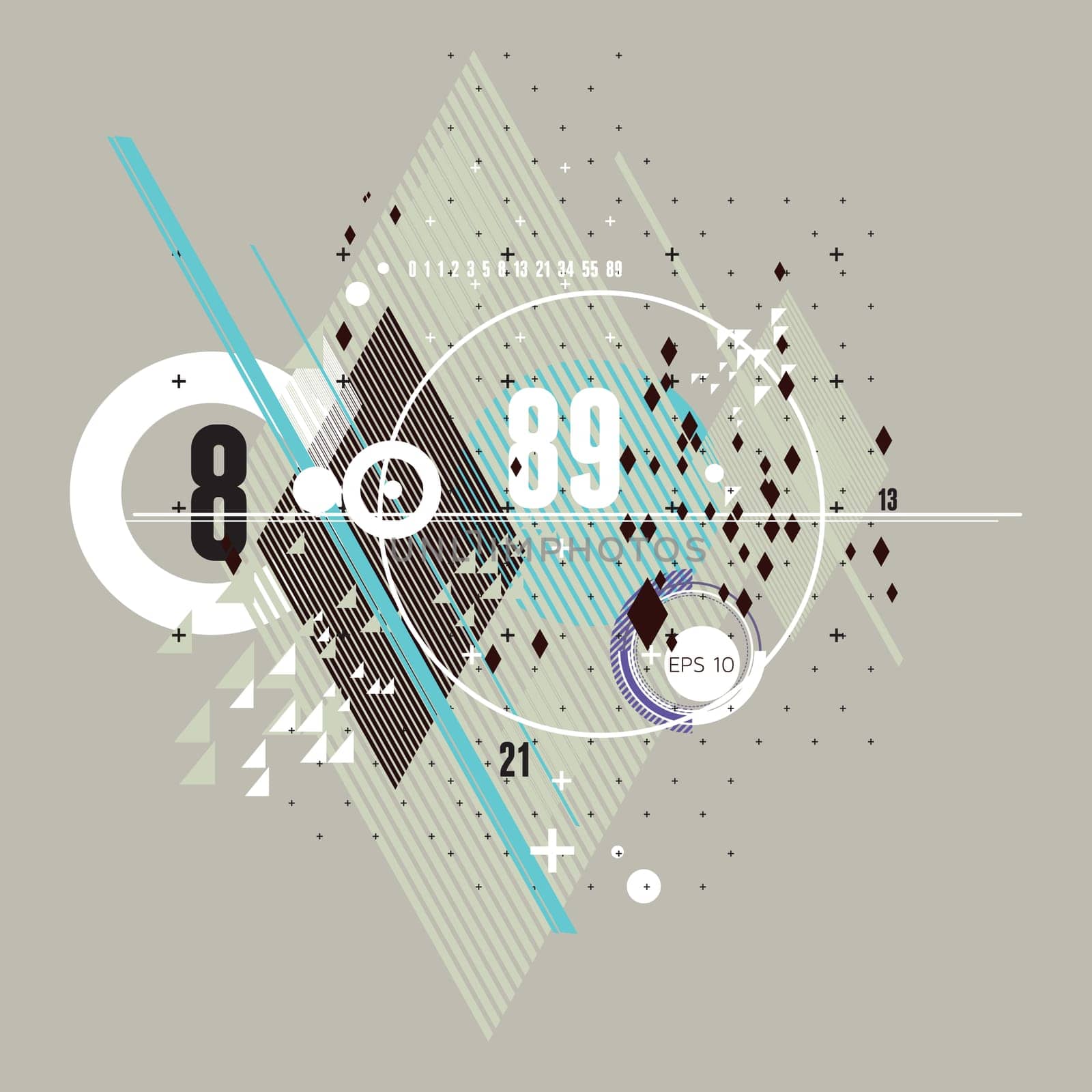 modern futuristic composition of simple geometric shapes