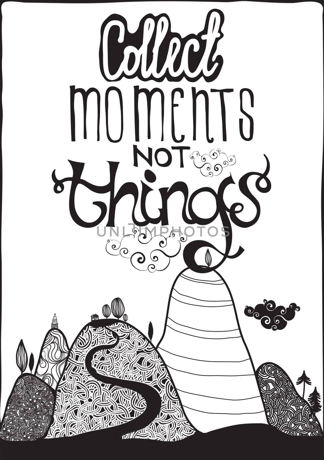 Bright, colorful poster with a positive illustration