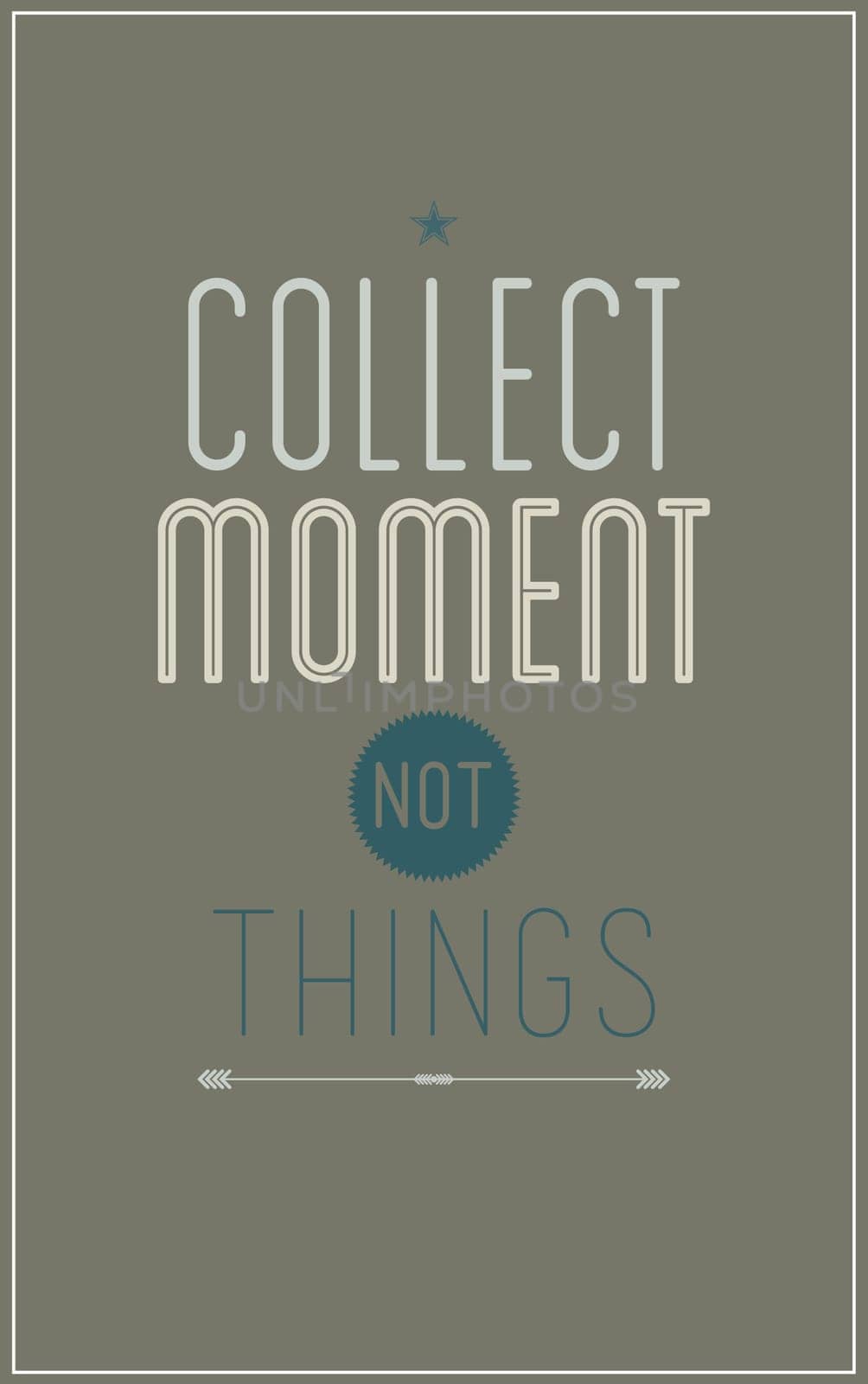 Vintage motivational poster in restrained colors on gray background