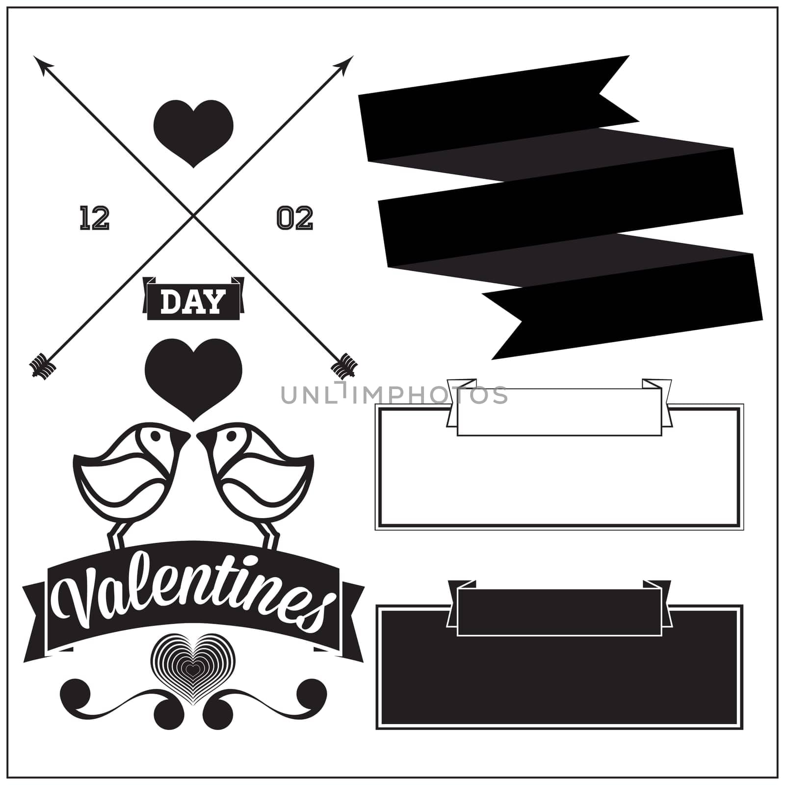 Set element for design. Valentine's day celebration.