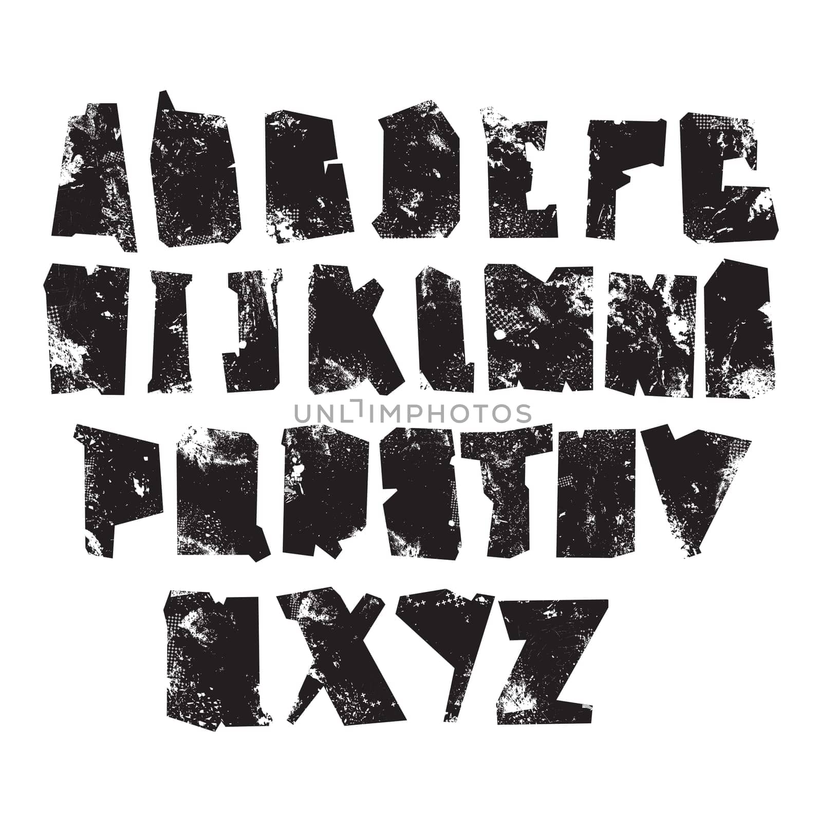 Font in Alphabet A to Z on white background