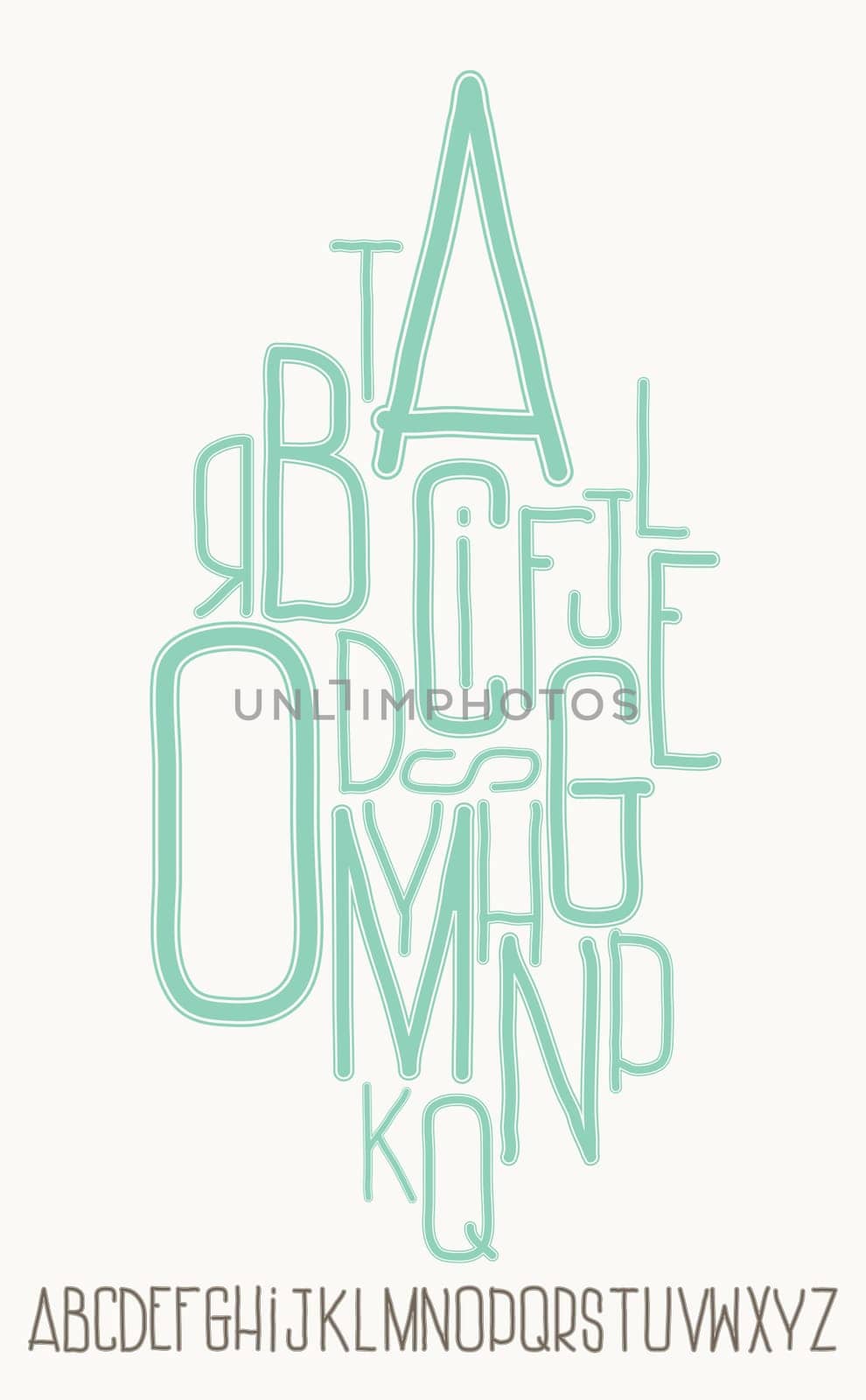 Ð¡apital letters on white background