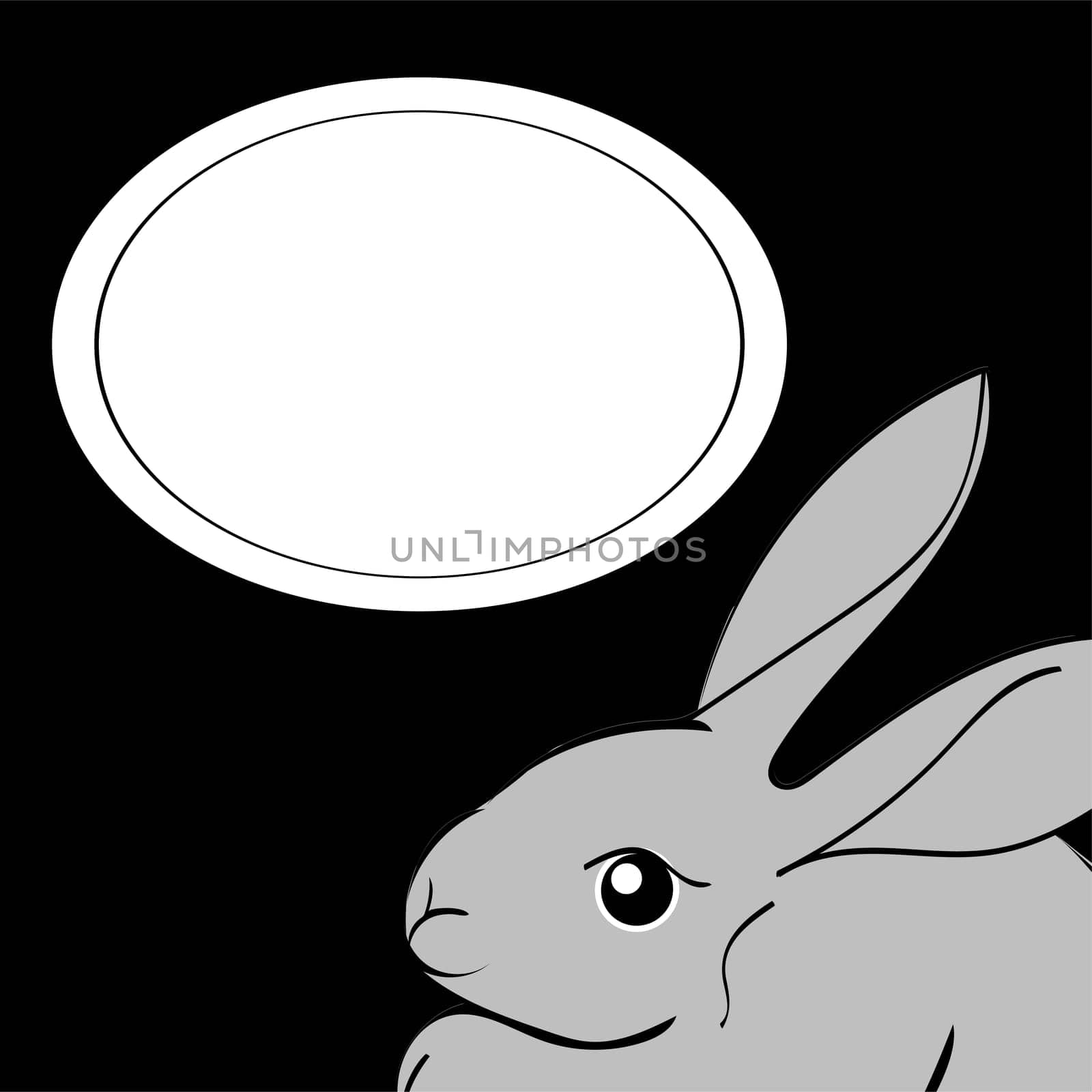Easter Rabbit animal frame text. Vector illustrator Easter Bunny.