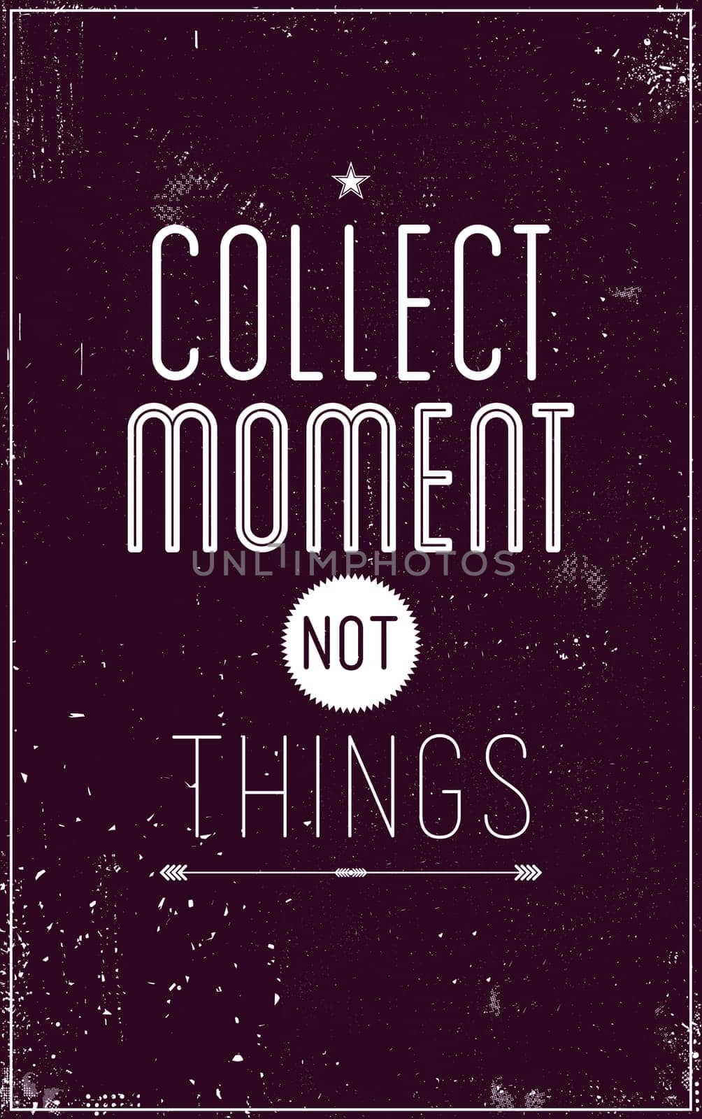 Vintage motivational poster on dark cherry background