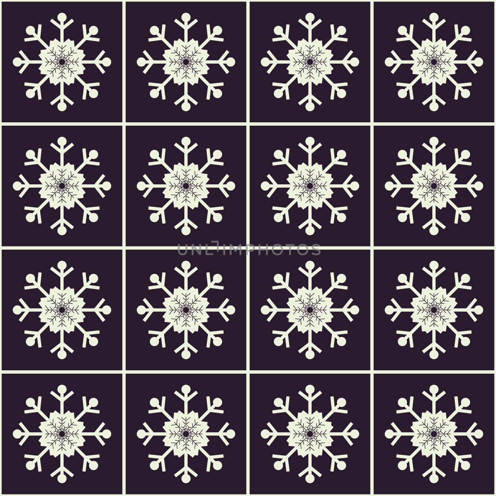 Christmas snowflakes seamless background. New year pattern vector illustration.