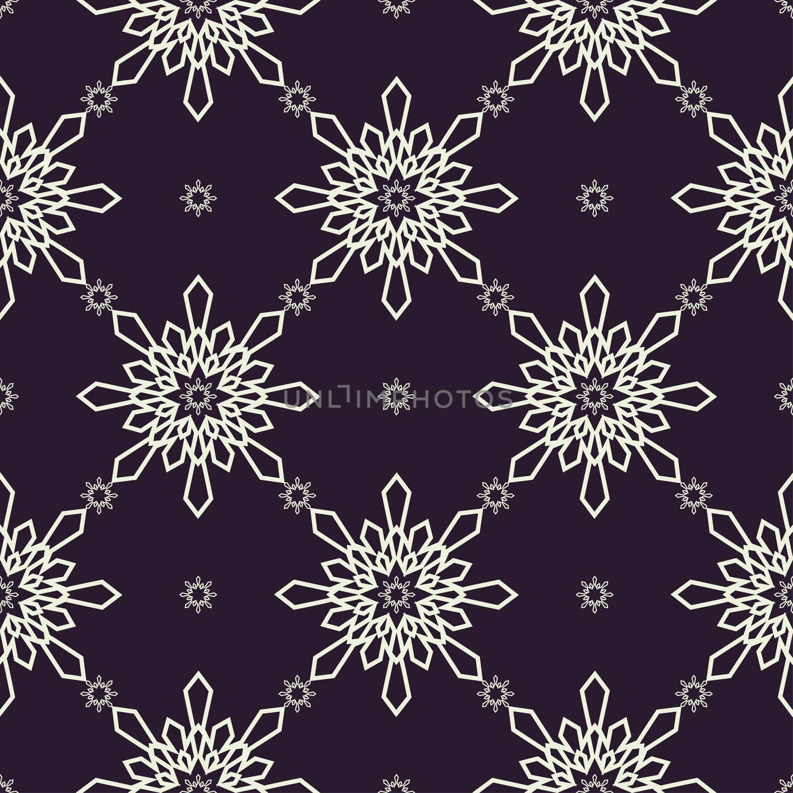 Christmas snowflakes seamless background. New year pattern vector illustration.