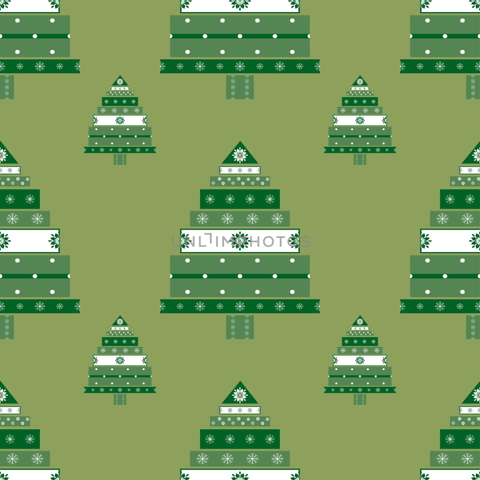Christmas tree gifts seamless pattern. New year vector illustration.