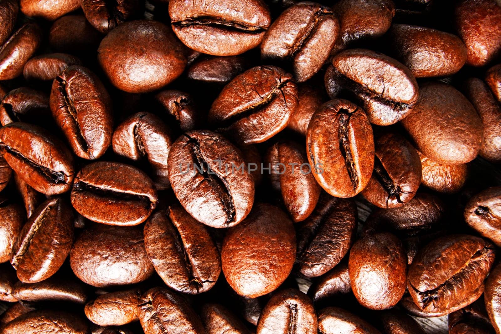 Roasted coffee beans can be used as a background