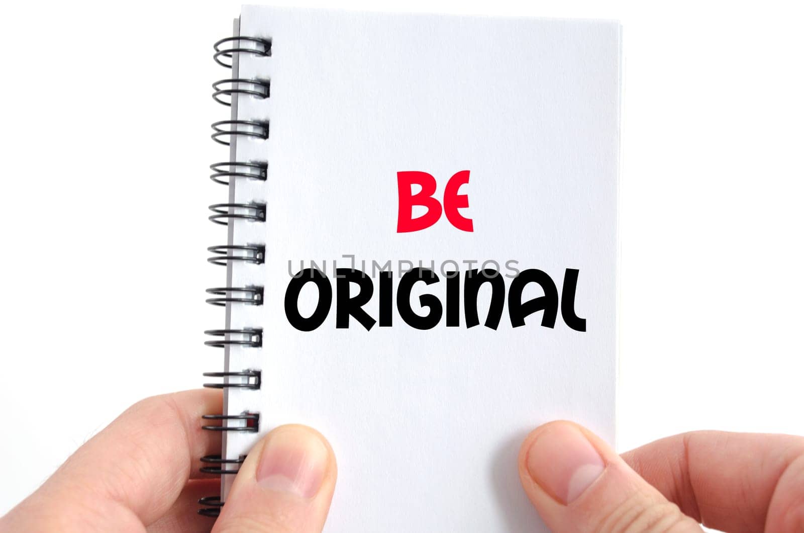 Be original text concept isolated over white background