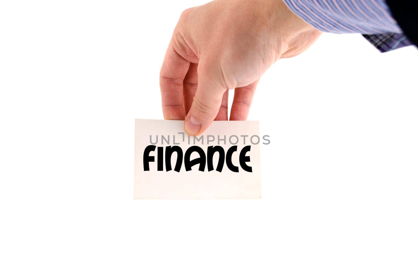 Finance text concept isolated over white background