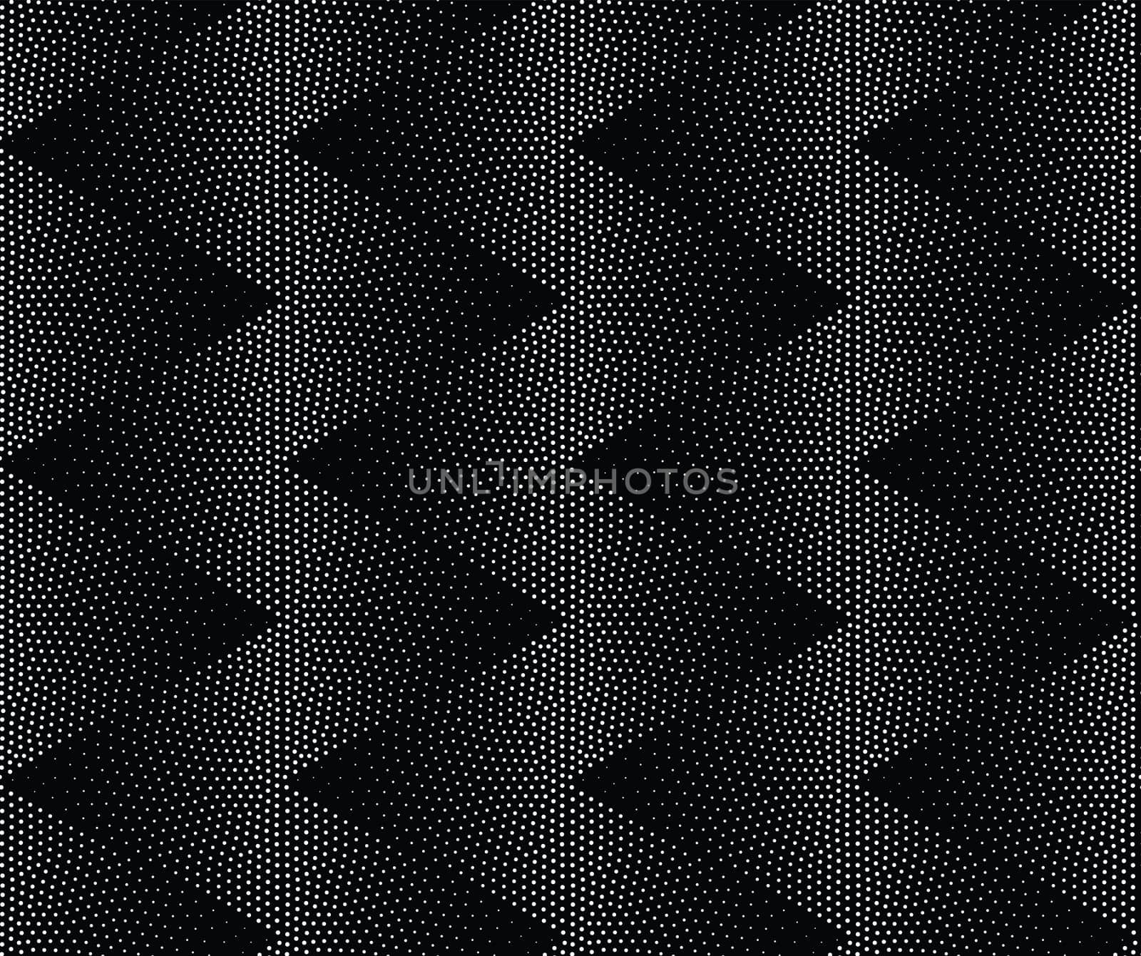 Vector zigzag geometric seamless pattern. Repeating abstract dots gradation in black and white. Modern halftone design, pointillism
