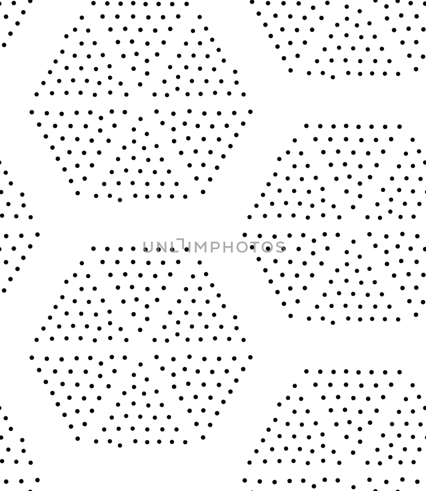 Vector geometric seamless pattern. Repeating abstract triangle gradation in black and white dots. Modern pointillism design