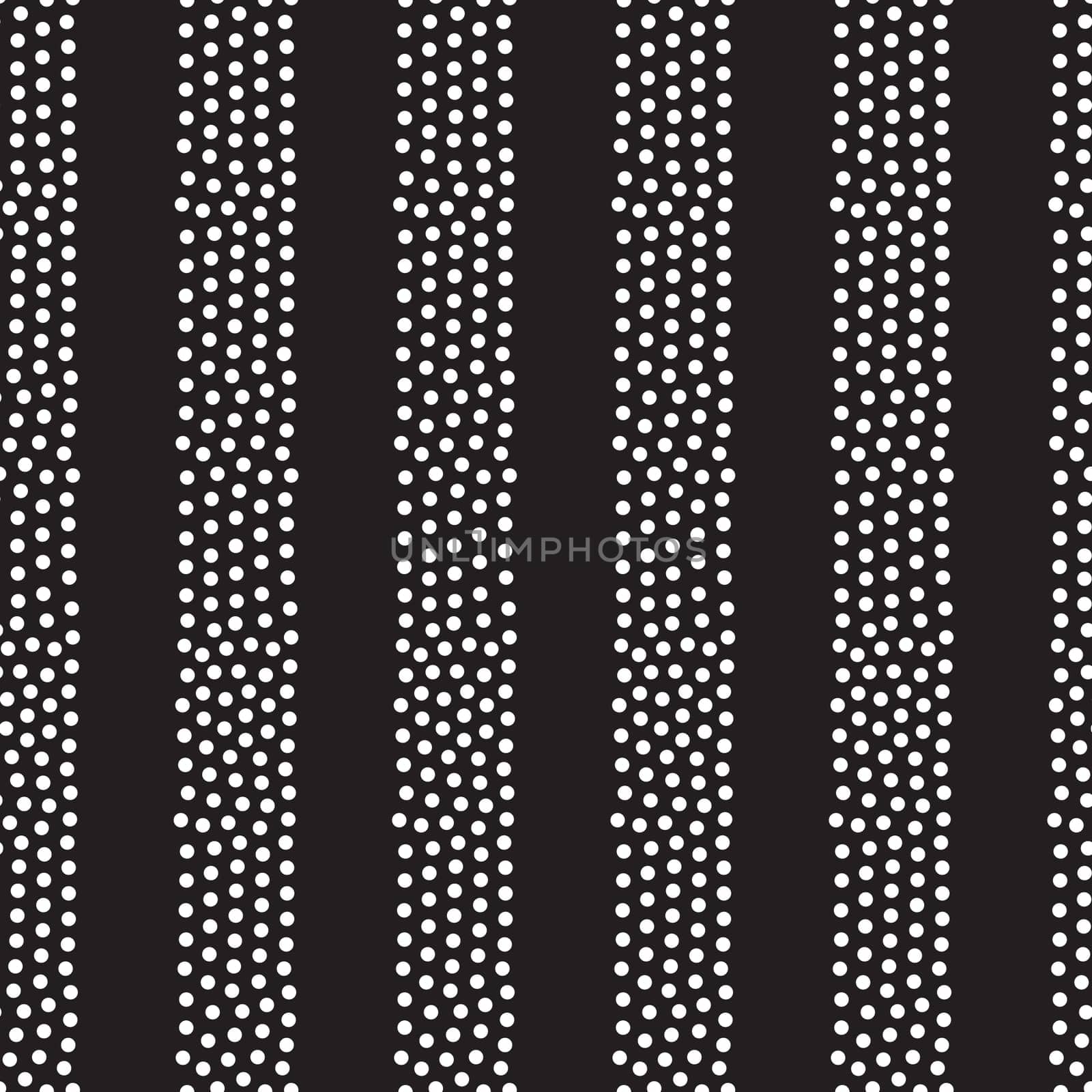 Vector geometric seamless pattern. Repeating abstract dots vertical lines gradation in black and white. Modern halftone circle design, pointillism