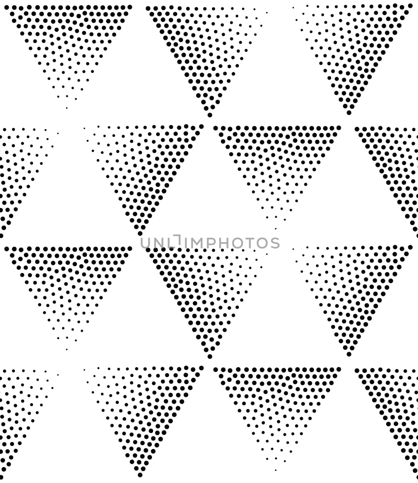 Vector abstract geometric seamless pattern. Repeating gradation in black and white. Modern halftone design, pointillism