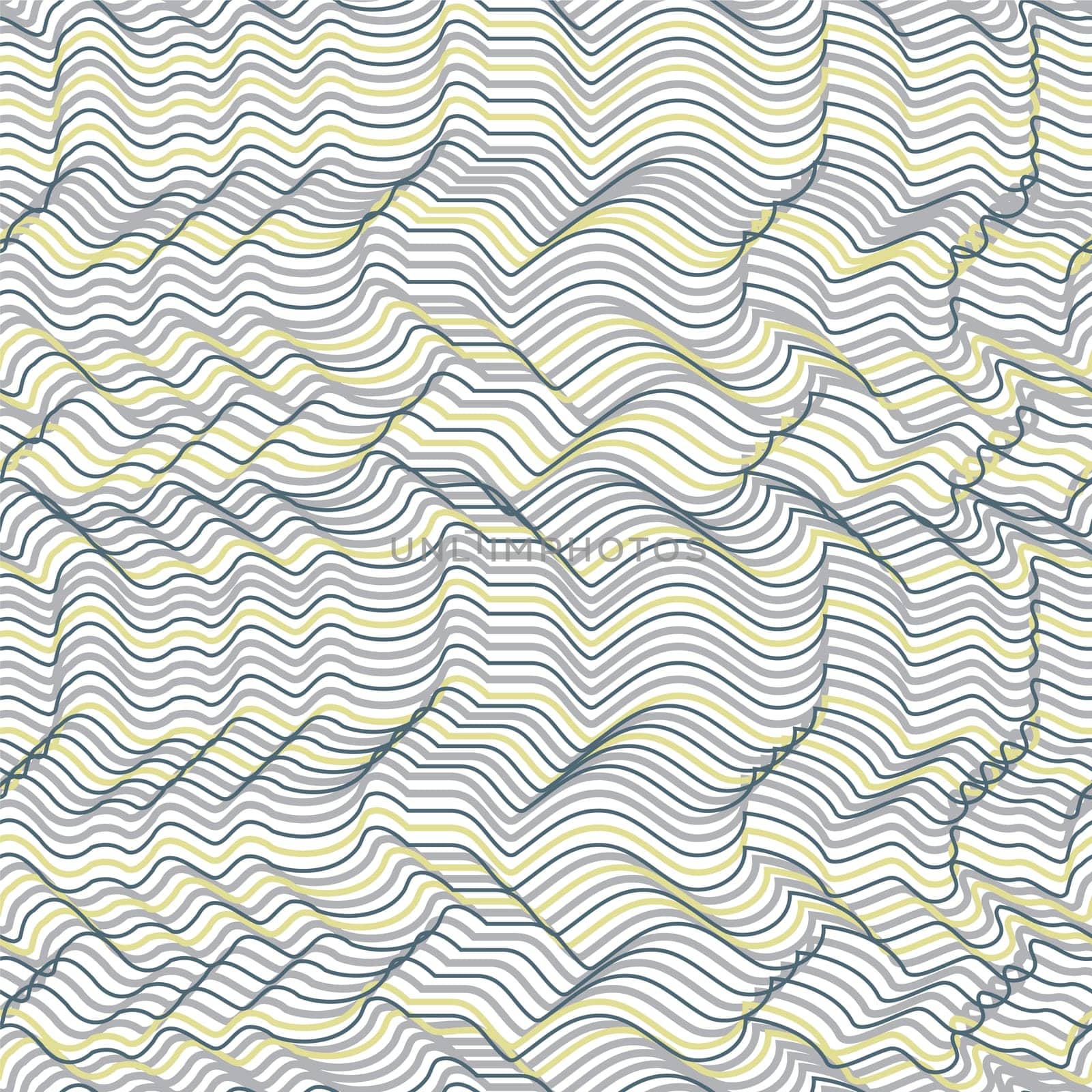 Vector geometric striped seamless pattern. Repeating abstract chaotic wavy lines gradation in black and white. Modern halftone stripy design, illusion