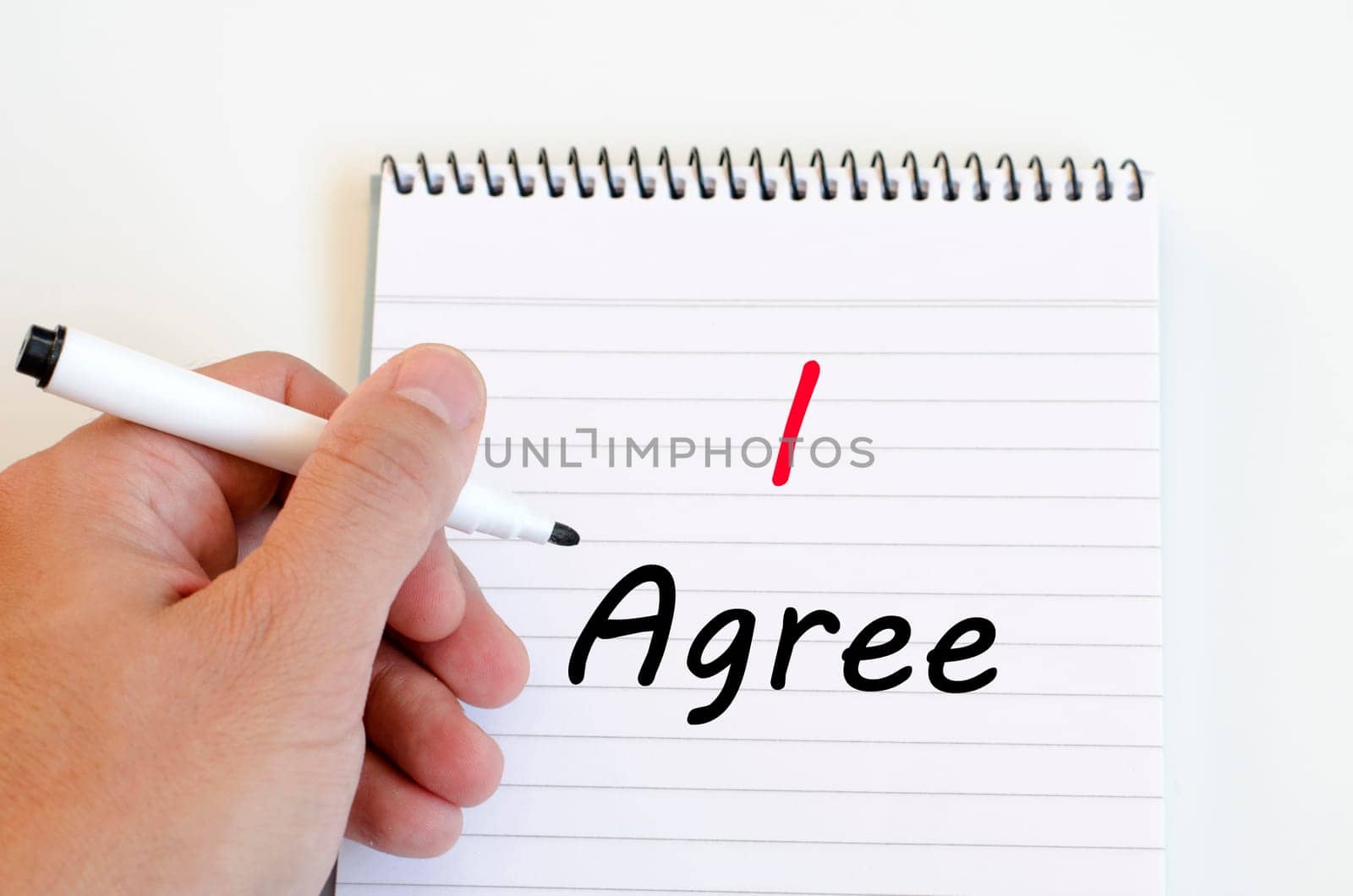 I agree text concept write on notebook