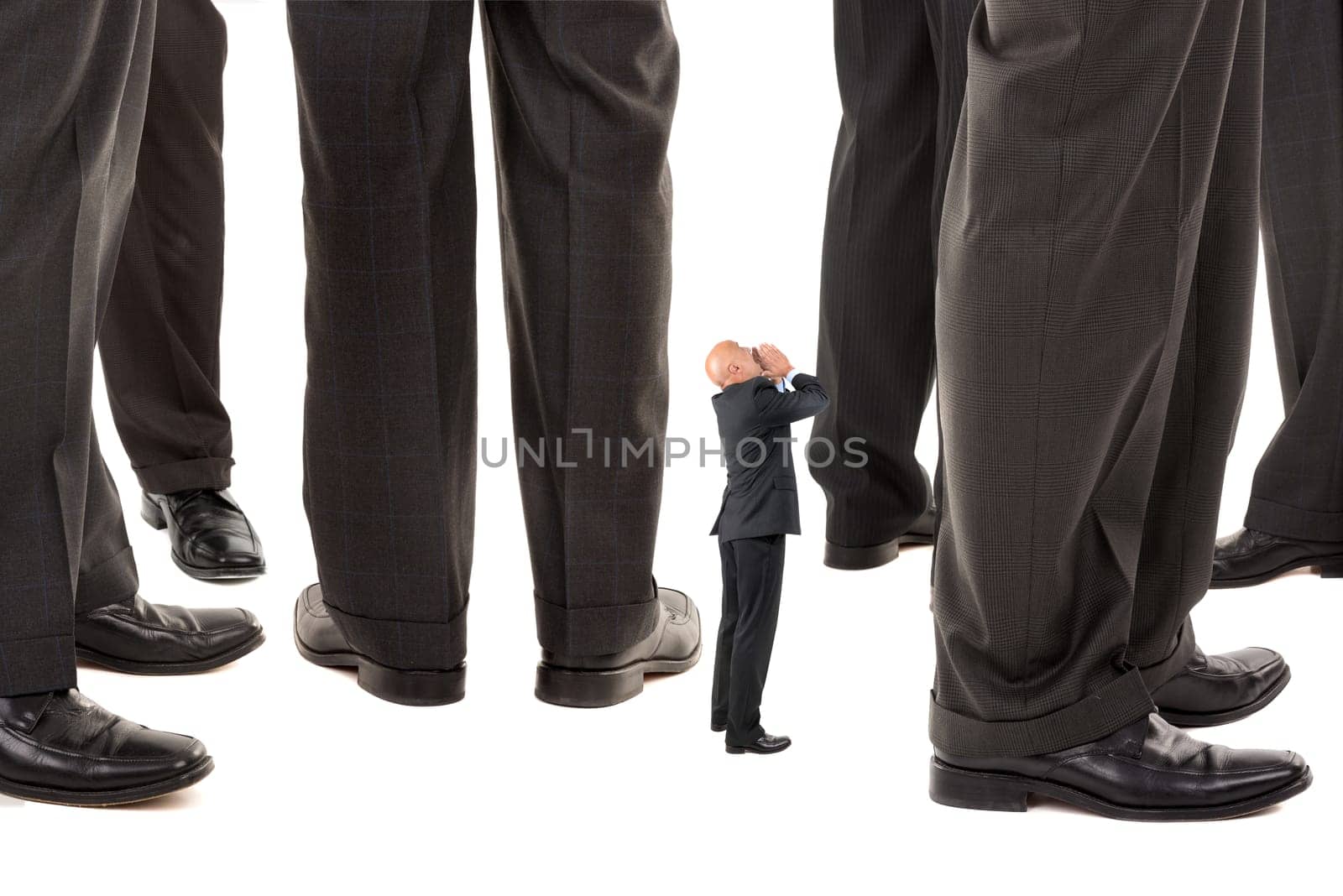 Small businessman trying to be heard amongst big business players
