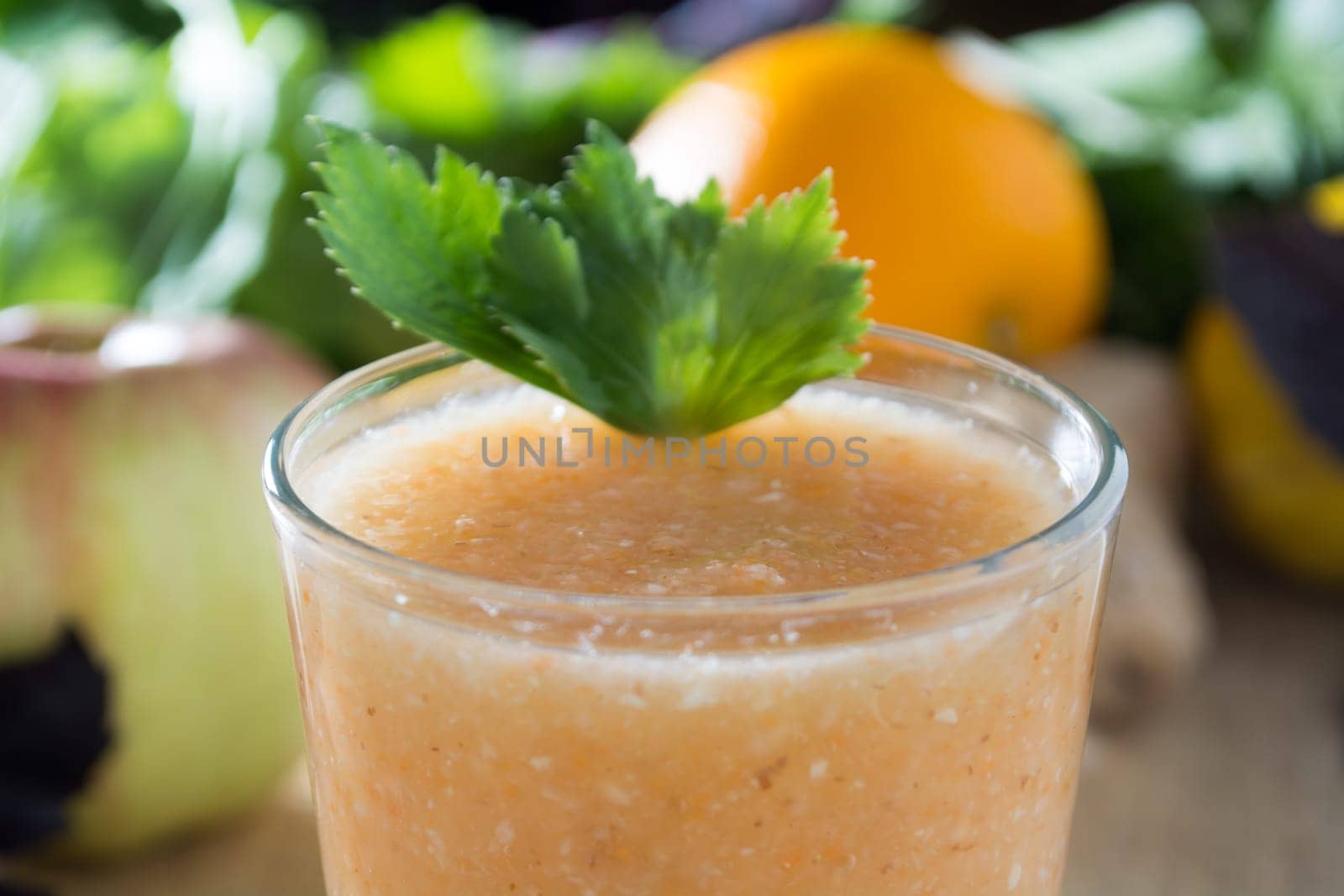 Healthy detox ginger drink with other healthy ingredients