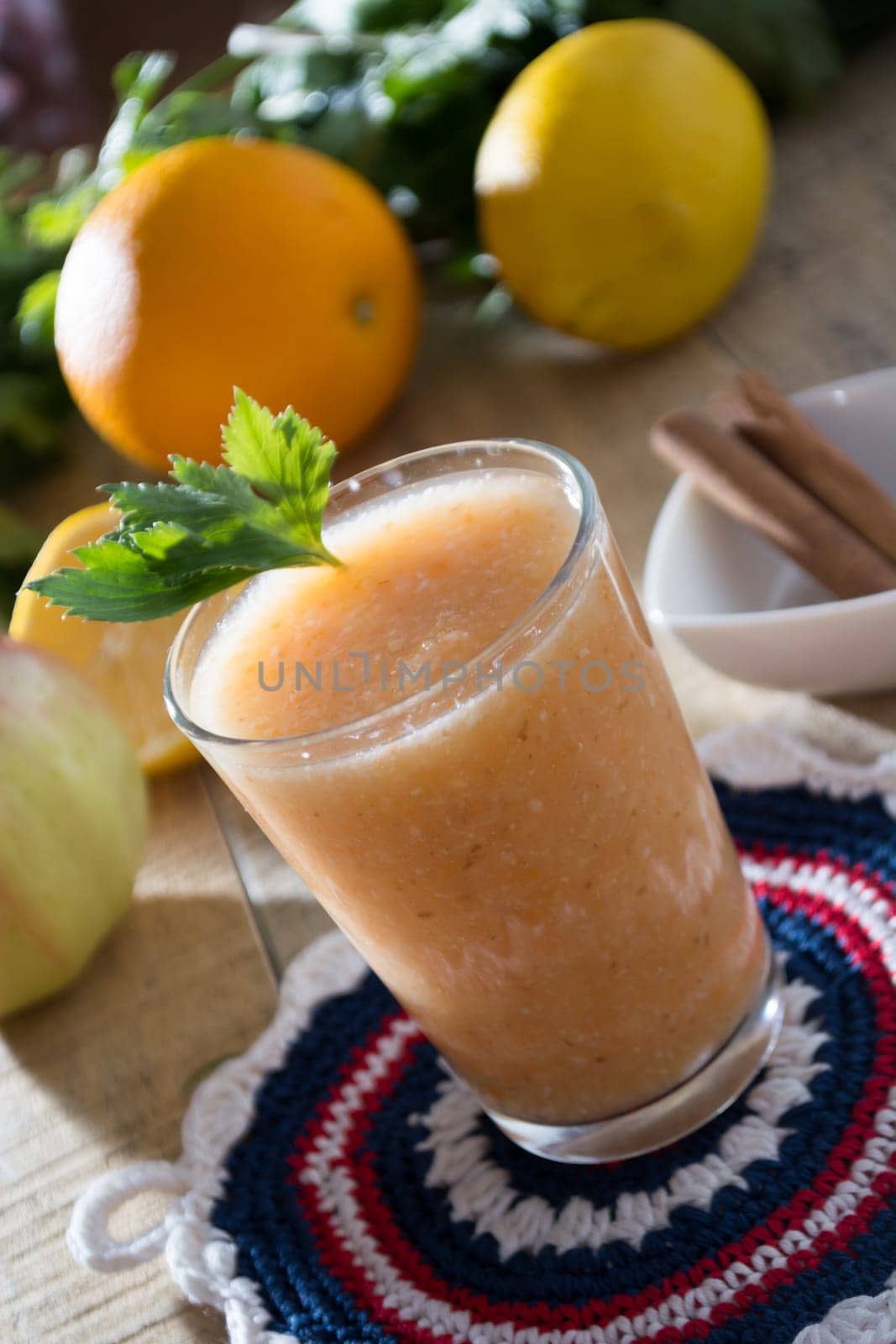 Healthy detox ginger drink with other healthy ingredients