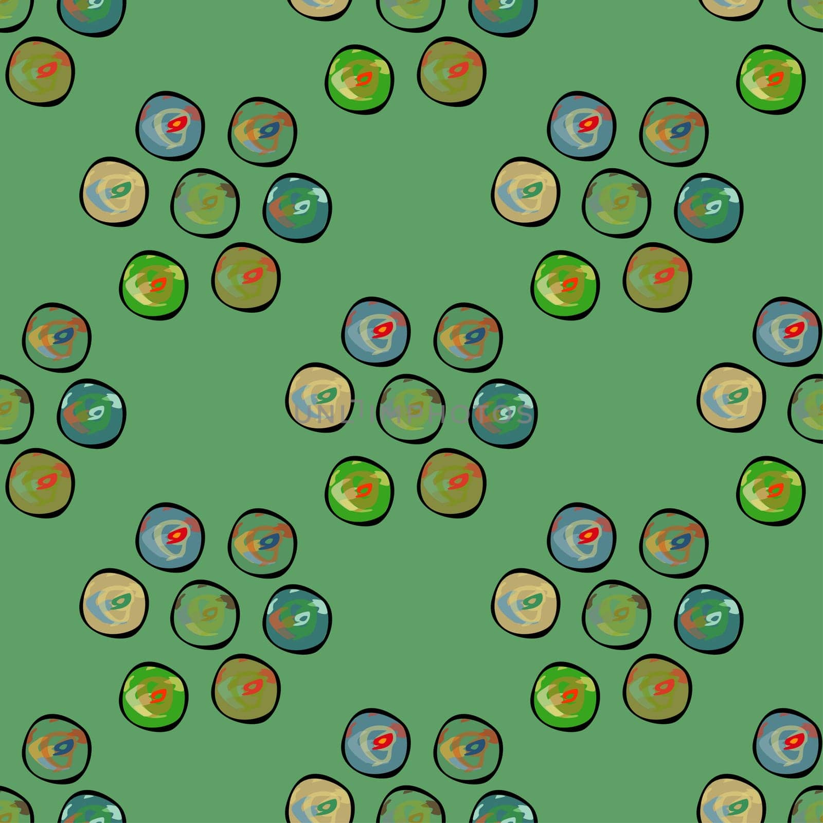 Abstract circles background seamless vector pattern. Vector illustration.