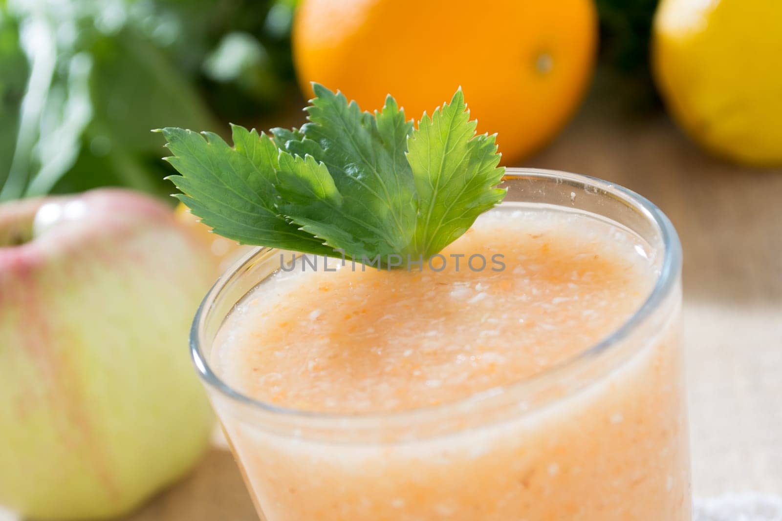 Healthy detox ginger drink with other healthy ingredients