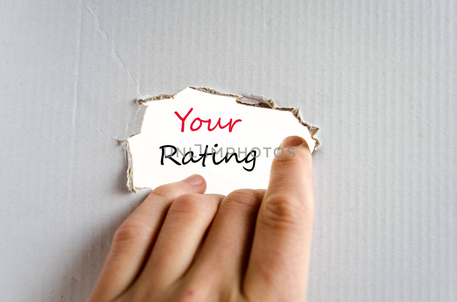 Your rating text concept isolated over white background