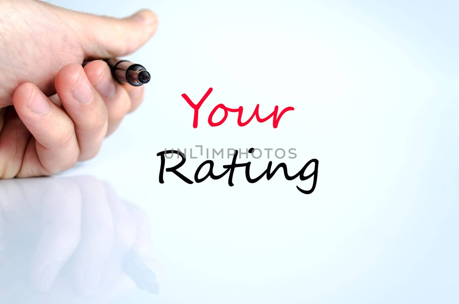 Your rating text concept isolated over white background