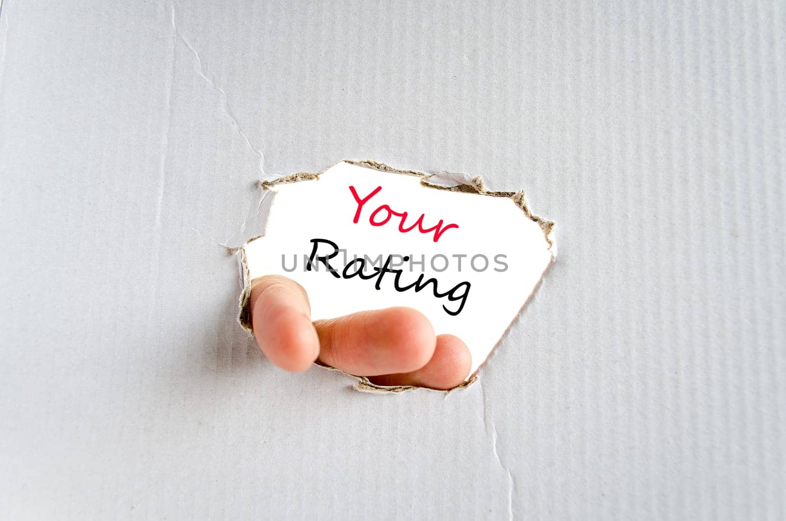 Your rating text concept isolated over white background